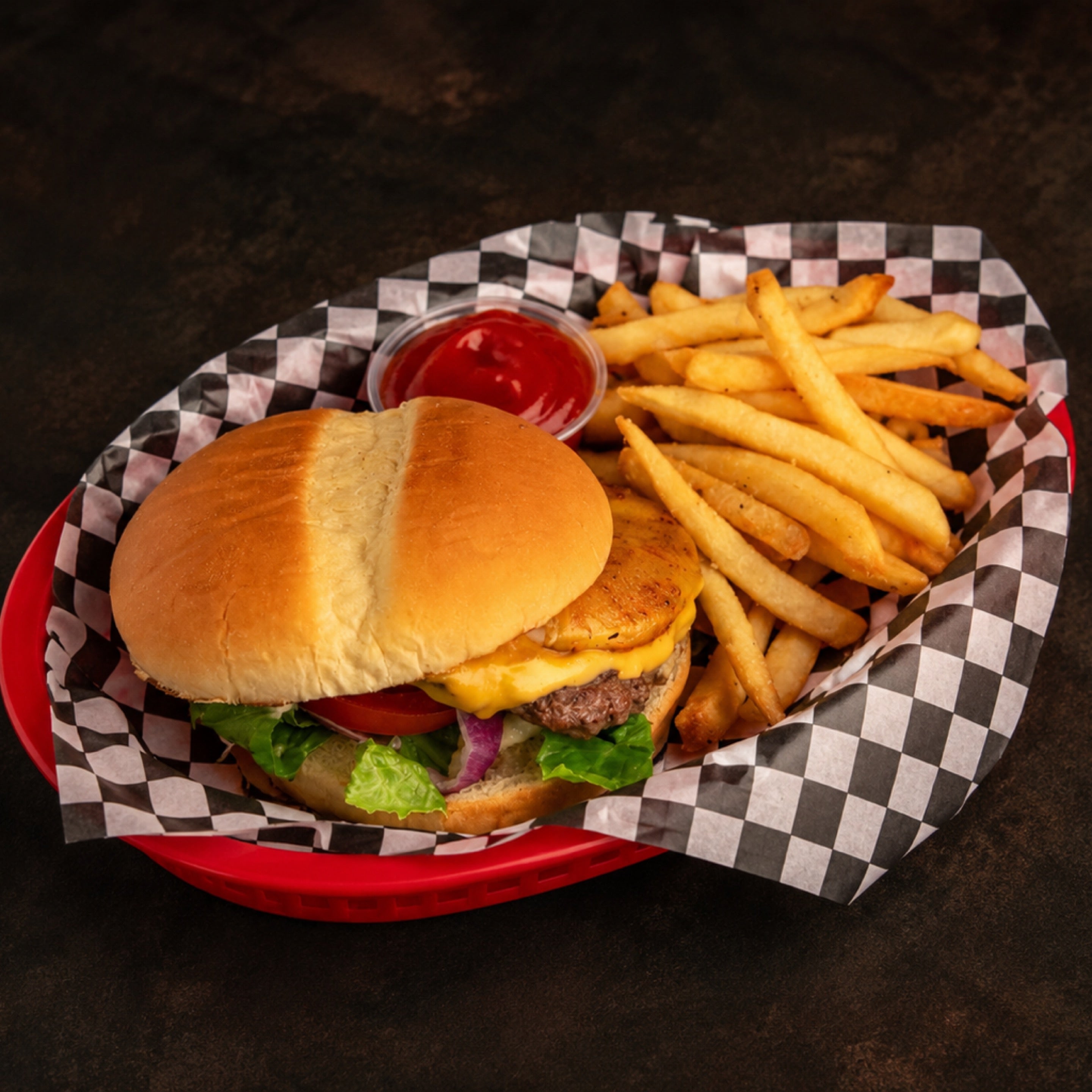 Hawaiin Beef Burger w/ Fries
